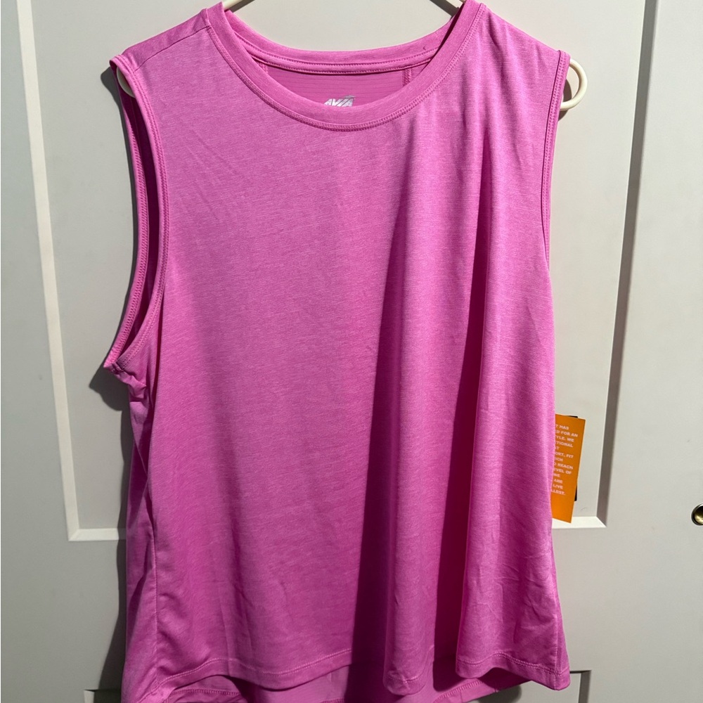 Avia Pink Muscle Tee Sleeveless Relaxed Fit